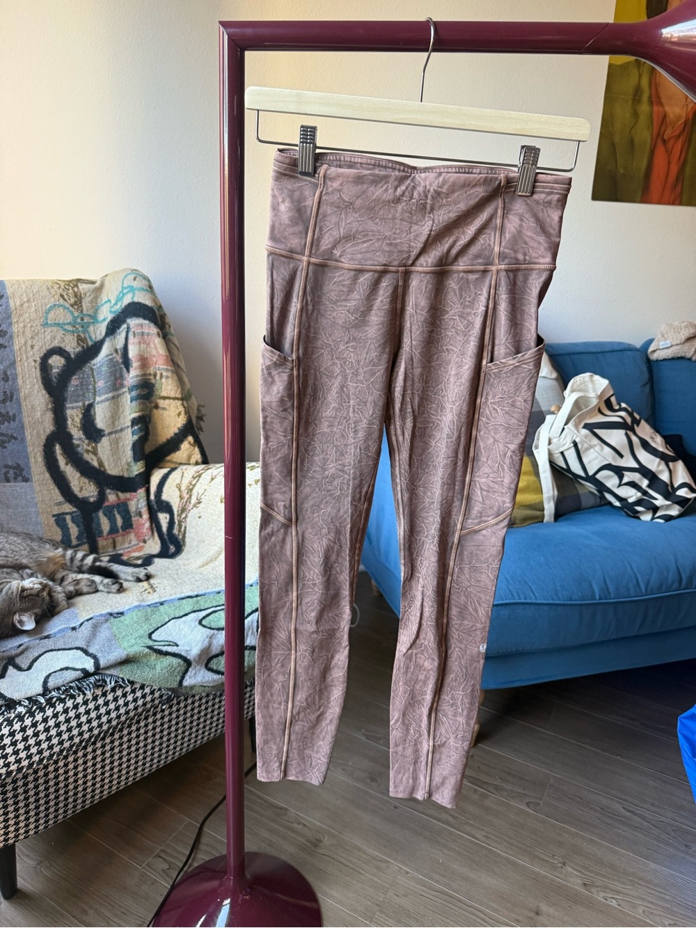Lululemon Fast and Free 25” Ice Dye Tight — Brown Earth Sz 6